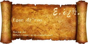 Eger Áron névjegykártya