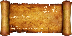Eger Áron névjegykártya